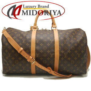 Louis Vuitton Monogram Keepall Bandouliere Boston Bag Brown